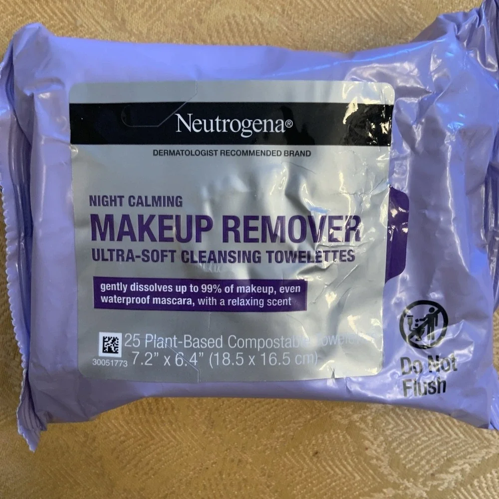 Neutrogena Night Calming Ultra-Soft Cleansing Makeup Remover 25 Wipes 2 Packs